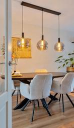 hanglamp glazen bollen 3 zwart, Huis en Inrichting, Lampen | Hanglampen, Ophalen, Zo goed als nieuw, Glas, 50 tot 75 cm