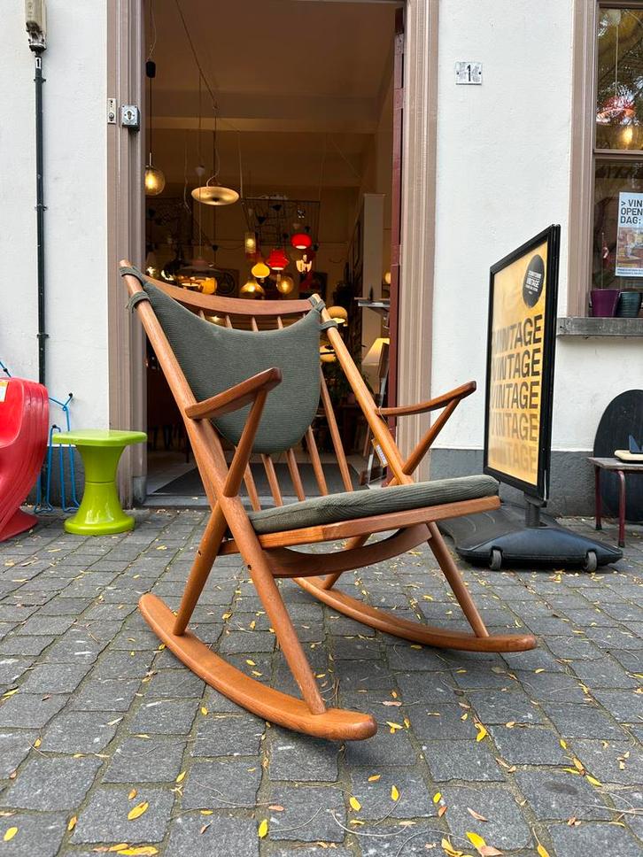 Vintage schommelstoel Bramin door Frank Reenskaug 1960, Antiek en Kunst, Antiek | Meubels | Stoelen en Banken, Ophalen of Verzenden