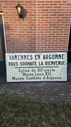Oud Frans Emaille Bord Varennes en Argonne 190x90, Ophalen of Verzenden