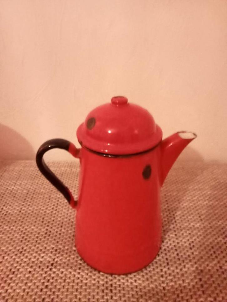 Vintage Emaille Theepot/Koffiepot - 21 cm, Antiek en Kunst, Antiek | Emaille, Ophalen of Verzenden