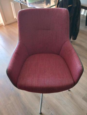 Draaifauteuil leer met stof 