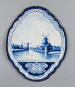 Makkum plaquette met molenlandschap, Tichelaar., Ophalen of Verzenden