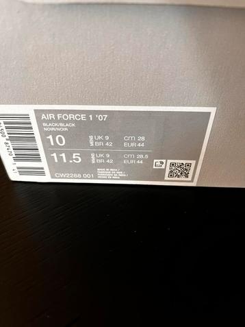Nike Air Force 1 Zwart - Maat 44 **NIEUW** beschikbaar voor biedingen
