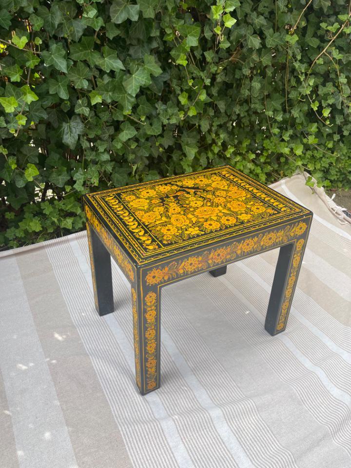 Vintage Oosters tafeltje, Huis en Inrichting, Tafels | Bijzettafels, Zo goed als nieuw, Rond, 45 tot 60 cm, Minder dan 55 cm, Ophalen of Verzenden