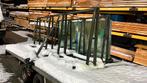 Glasbokken grote partij ook los te koop, 80 tot 120 cm, Ophalen of Verzenden, Zo goed als nieuw, Glasplaat