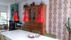 Set van 3 Rode Eettafellampen Glas, Ophalen, Zo goed als nieuw, Glas, Minder dan 50 cm