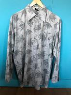 Jaren 70 overhemd | grijs met grafisch patroon | maat 44, Kleding | Heren, Ophalen of Verzenden, Zo goed als nieuw, Grijs, Halswijdte 43/44 (XL)