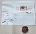 Unieke Amalia geboorte postzegel en herdenkingsmunt, Ophalen of Verzenden, Koningin Beatrix, Euro's