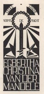 0460 Ex Libris Nederland : Jeanne Bieruma Oosting, 1923, Antiek en Kunst, Kunst | Etsen en Gravures, Verzenden