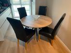 Ronde eettafel met 4 stoelen, Huis en Inrichting, Ophalen, Gebruikt, 100 tot 150 cm, Rond