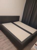 Donkergrijze boxspring 180x200, Ophalen, Gebruikt, Tweepersoons, 180 cm
