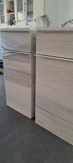 2 x Villeroy & Boch badkamer kastjes. Wit /hout look, Ophalen, Minder dan 50 cm, Nieuw, Minder dan 100 cm