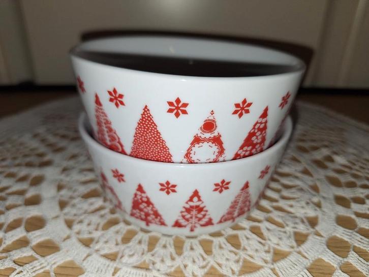 2 retro HEMA kerst schaaltjes, Verzamelen, Retro, Huis en Inrichting, Ophalen of Verzenden