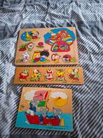 3 houten puzzels met knopje  (prijs is alle 3), Ophalen of Verzenden, Zo goed als nieuw, Overige typen