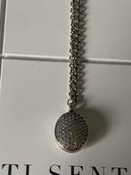Ti Sento Zilveren Ketting met Strass Hanger, Verzenden, Zo goed als nieuw, Zilver, Met hanger