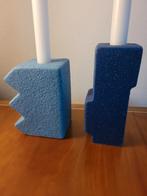 set &K Amsterdam Blauwe Kandelaar - Brutalistisch Modern, Overige materialen, Blauw, Ophalen of Verzenden, Zo goed als nieuw