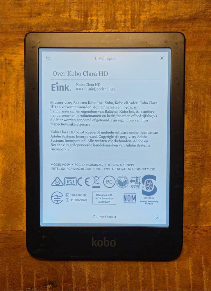 Kobo Clara HD eReader - Model N249 incl oplader, Computers en Software, E-readers, Zo goed als nieuw, 6 inch of minder, 8 GB, Bluetooth