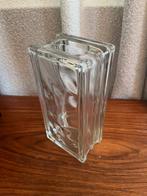 Glas blok vaas design vintage retro, Ophalen, Overige kleuren, Minder dan 50 cm, Glas