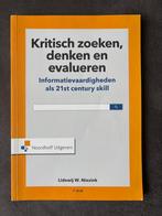 Lidewij w. Niezink - Kritisch zoeken, denken en evalueren, Ophalen of Verzenden, Zo goed als nieuw, Lidewij w. Niezink