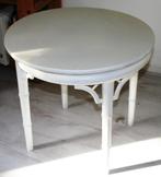 Kleine witte side table van bamboo u, Ophalen, Gebruikt, 50 tot 100 cm, Rond
