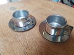 casa linghi rvs espressokopjes met schotel., Ophalen of Verzenden, Zo goed als nieuw, Overige materialen, Overige stijlen