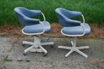 Vintage bureaustoel en zetel, Huis en Inrichting, Bureaustoelen, Ophalen, Gebruikt, Blauw, Nvt