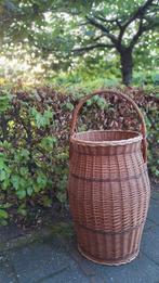 Grote rieten vintage mand, gevlochten korf, rotan mand, Gebruikt, Vintage, Rond, Ophalen of Verzenden
