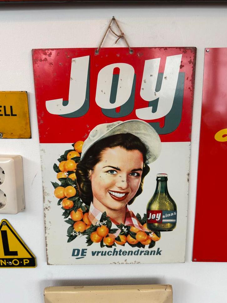 Vintage Joy Sinas Reclamebord, Verzamelen, Merken en Reclamevoorwerpen, Gebruikt, Reclamebord, Ophalen of Verzenden