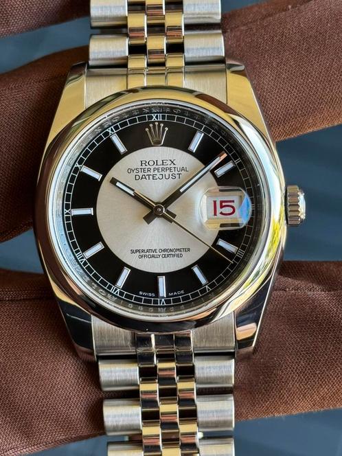Rolex Datejust 36 Tuxedo Roulette! (116200) ‘09 FullSet Mint, Sieraden, Tassen en Uiterlijk, Horloges | Heren, Gebruikt, Polshorloge