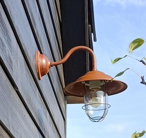 Landelijke stallamp cortenstaal, Tuin en Terras, Buitenverlichting, Nieuw, Hanglamp, Staal, 50 tot 250 watt, Netvoeding, Waterbestendig