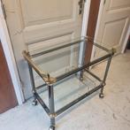 Vintage Franse Messing & Chroom Bar Cart, Huis en Inrichting, Ophalen, Gebruikt, Onbekend, Onbekend