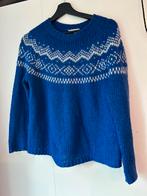 Vintage nordic fair isle trui blauw wit m, Ophalen of Verzenden, Gedragen, Blauw
