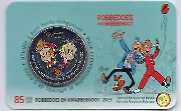Coincard van 5 euro Robbendoes gewoon en in kleur, Postzegels en Munten, Munten | Nederland, Euro's, Koningin Beatrix, Ophalen of Verzenden