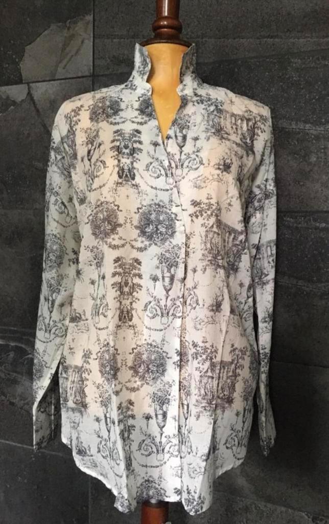 Prachtige Esprit blouses maat 38 wit/grijs brocante  NIEUW, Kleding | Dames, Blouses en Tunieken, Nieuw, Maat 38/40 (M), Grijs