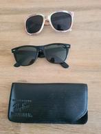 T.k. rayban wayfarer 2 en usa spirit zonnebrillen met hoesje, Gebruikt, Zonnebril, Zwart, Ophalen of Verzenden