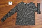 SHIRT ZWART-BEIGE MAAT 38, Maat 38/40 (M), ??, Zwart, Ophalen of Verzenden
