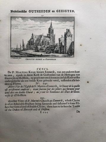 291 / Emmerik de Groote kerk Kopergravure 1733 beschikbaar voor biedingen