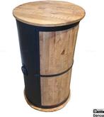 Wijnkast Ferdinand mangohout zwart staal, Nieuw, Ophalen of Verzenden, 25 flessen of meer, 75 cm of meer