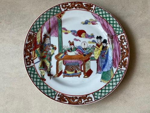 Family Rose Chinees bord met paleisscene gemerkt goede staat, Antiek en Kunst, Kunst | Niet-Westerse kunst, Verzenden