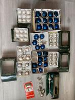 Kerstballen van glas, blauw wit en zilver, Diversen, Ophalen, Gebruikt