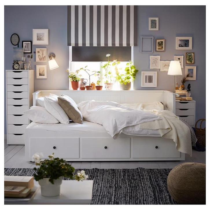 IKEA Hemnes Bedbank 80x200 met Lades, Huis en Inrichting, Slaapkamer | Bedden, Gebruikt, Eenpersoons, 80 cm, 200 cm, Hout, Wit