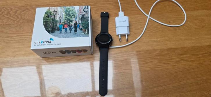 One2Track Move GPS Horloge - Zwart, Sieraden, Tassen en Uiterlijk, Smartwatches, Zo goed als nieuw, Android, Zwart, Afstand, GPS