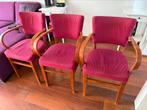 6 kleurrijke eetkamerstoelen, geel rood  (Utrecht), Ophalen, Gebruikt, Rood