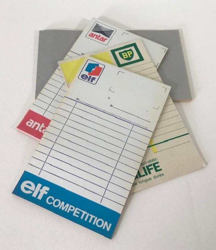 Frans vintage rekeningblok pompstation ELF, BP, Antar, Verzamelen, Overige Verzamelen, Zo goed als nieuw, Ophalen of Verzenden