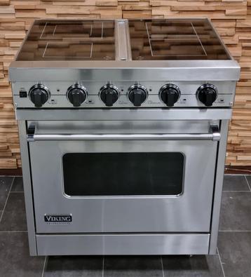 Luxe Fornuis Viking 76cm rvs keramisch 4 zone 1oven 80 cm beschikbaar voor biedingen