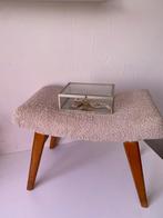 Vintage Voetenbankje Teddy - 53x30x40cm, Gebruikt, Wit, Ophalen of Verzenden, Eén