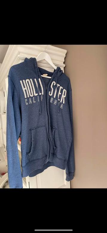 Hollister, maat XL, blauw vest met capuchon in topstaat