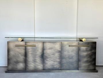 Belgochrom dressoirkast, inox, 1980’s beschikbaar voor biedingen