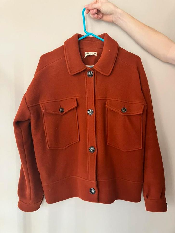 Ruby Tuesday wolen jas- steenrood- mt 3, Kleding | Dames, Jassen | Winter, Gedragen, Maat 38/40 (M), Overige kleuren, Ophalen of Verzenden