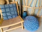 Leuke boho macrame poef, Huis en Inrichting, Ophalen of Verzenden, Zo goed als nieuw, Rond, Minder dan 50 cm